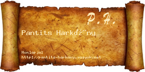 Pantits Harkány névjegykártya